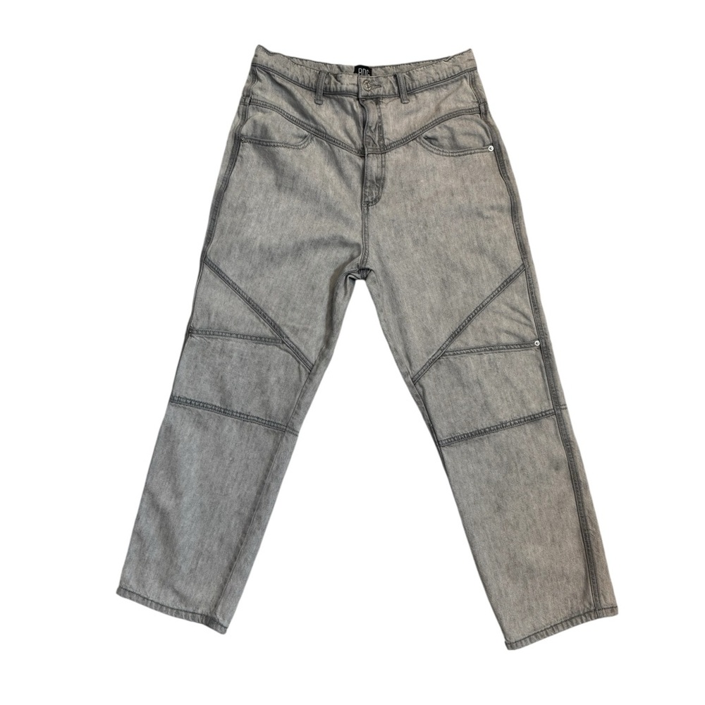 BDG Henri High Rise Straight Leg Jeans Gray Paneled Moto Size 30